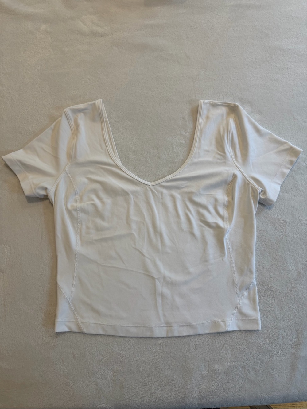 Lululemon White Scoop-Neck Crop Top